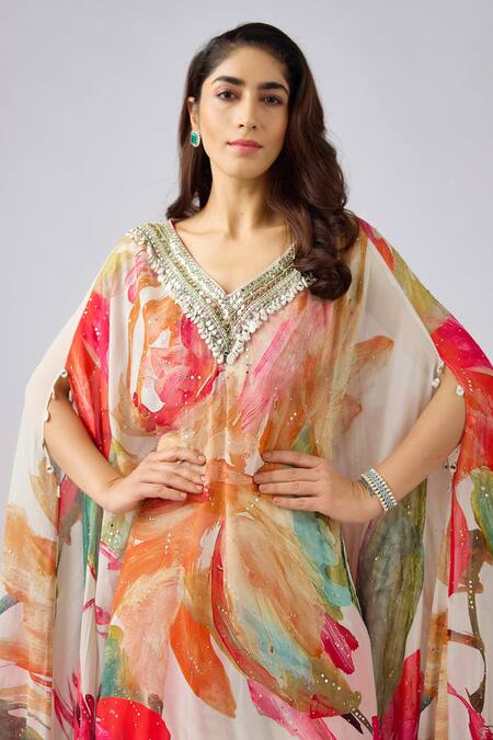 Buy Basanti - Kapde Aur Koffee Multi Color Georgette Mirrors, Sequins Square Botanical Print Cape Sharara Set Online at Aza Fashions Buy_Basanti - Kapde Aur Koffee_Multi Color Georgette Mirrors, Sequins Square Botanical Print Cape Sharara Set_Online_at_Aza_Fashions