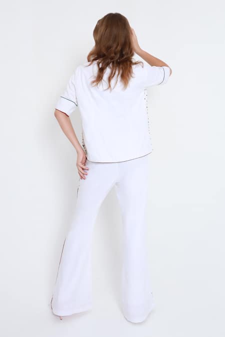 Shagufta Cutdana Embroidered Shirt & Pant Set 