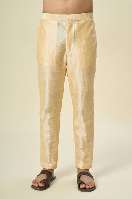 Buy_Arihant Rai Sinha_Green Brocade, Silk Embroidery Leaf Motif Woven Bundi And Kurta Set 