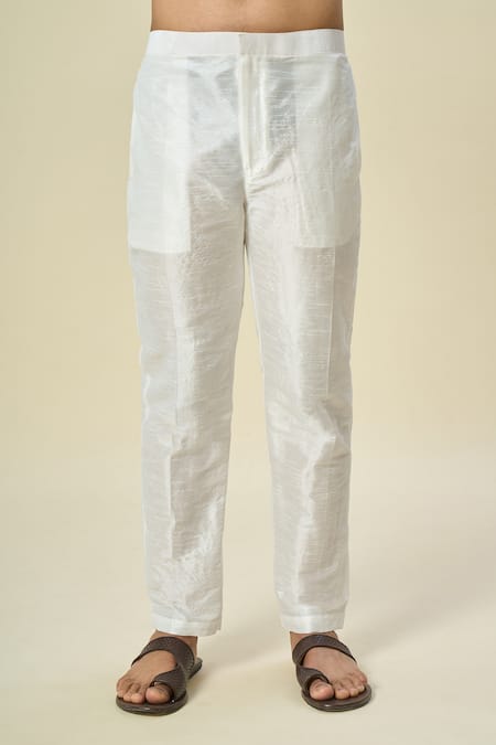 Shop_Arihant Rai Sinha_Green Brocade, Silk Embroidery Floral Woven Bundi Kurta Set 