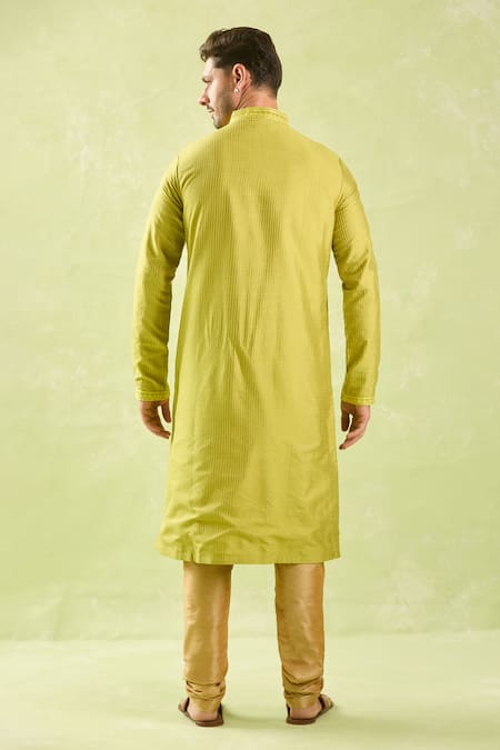 Shop Arihant Rai Sinha Green Polyester, Silk, Chanderi Embroidery, Mirrors Floral Kurta Set at Aza Fashions Shop_Arihant Rai Sinha_Green Polyester, Silk, Chanderi Embroidery, Mirrors Floral Kurta Set _at_Aza_Fashions