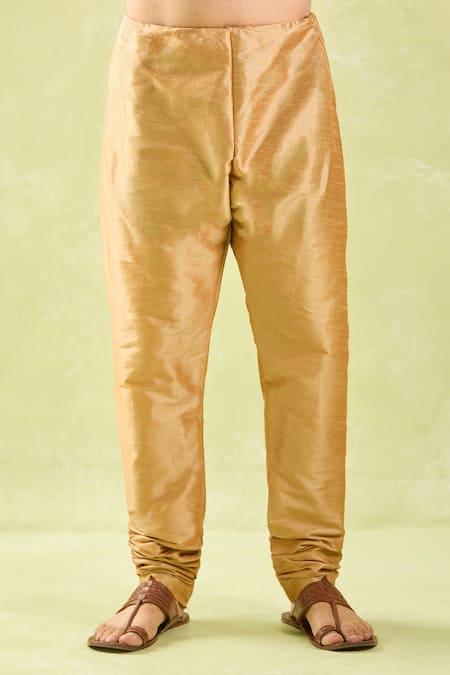 Arihant Rai Sinha_Beige Polyester, Silk, Chanderi Embroidery Pintucked Kurta Set _at_Aza_Fashions