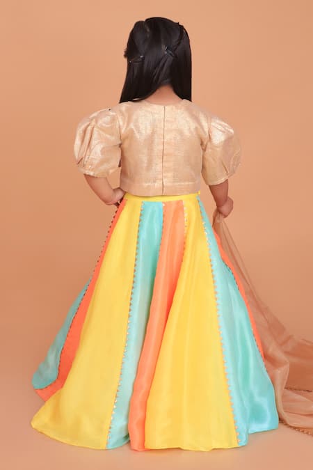 Turqidz By Shweta Aggarwal Floral Applique Lehenga Set 