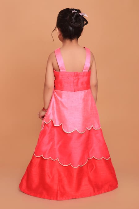 Turqidz By Shweta Aggarwal Layered Lehenga With Embroidered Blouse 