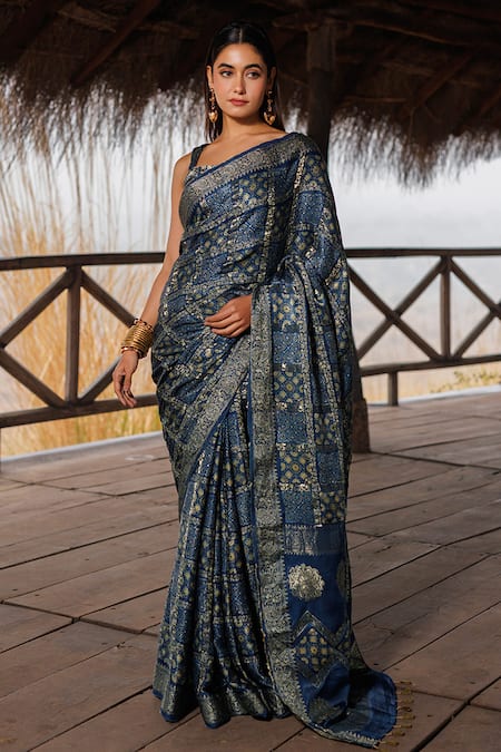 Geroo Jaipur Silk Woven Saree With Unstitched Blouse Piece 