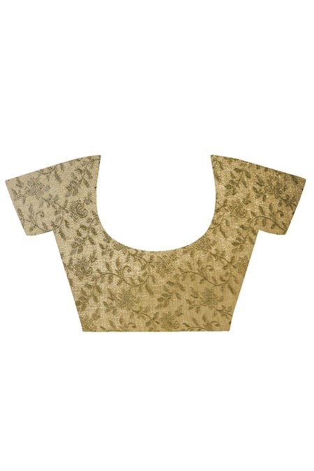 Geroo Jaipur Green Chiffon Ruffles Leheriya Pre-stitched Saree And Blouse Piece at Aza Fashions Geroo Jaipur_Green Chiffon Ruffles Leheriya Pre-stitched Saree And Blouse Piece _at_Aza_Fashions