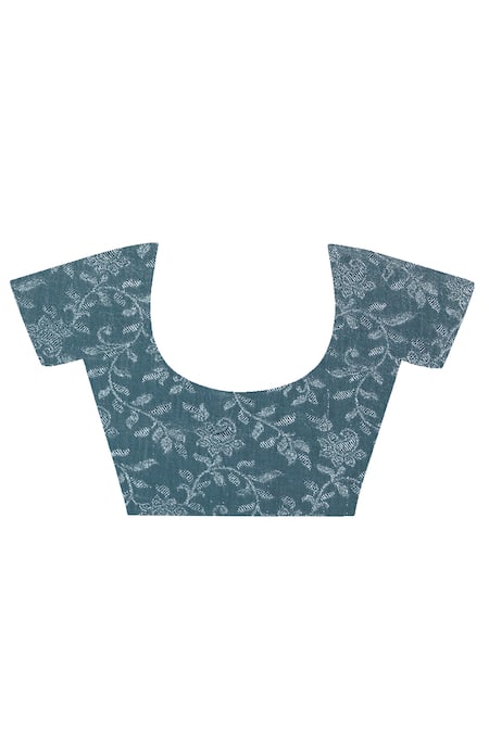 Geroo Jaipur_Green Chiffon Ruffle Leheriya Pre-stitched Saree _at_Aza_Fashions