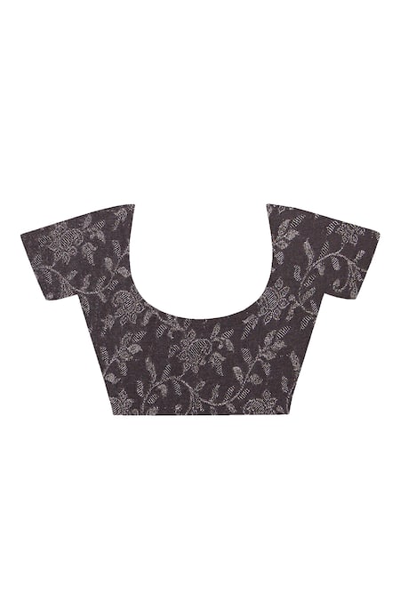 Buy_Geroo Jaipur_Black Chiffon Leheriya Pre-stitched Saree And Blouse Piece 