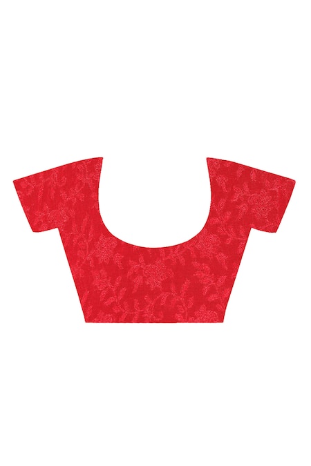 Shop_Geroo Jaipur_Red Chiffon Leheriya Pre-stitched Saree With Blouse Piece 