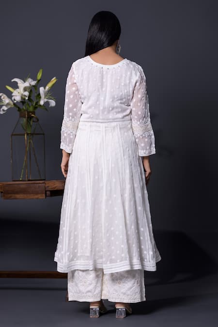 Shweta Dabas Bloom Mirror Embroidered Anarkali Set 