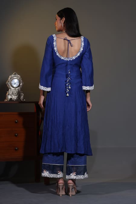 Shweta Dabas Bloom Dori Pearl Embroidered Anarkali Set 