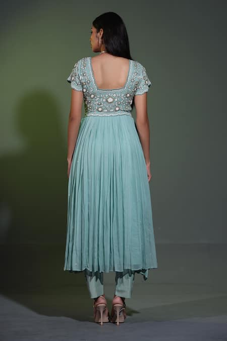 Shweta Dabas Cutdana Bloom Work Anarkali Set 