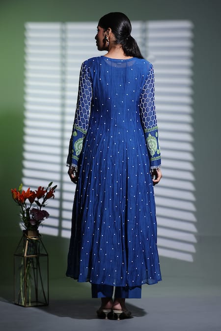 Shweta Dabas Chikankari Pearl Embroidered Anarkali Set 