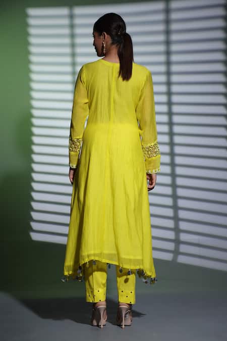 Shweta Dabas Pearl Sequin Embroidered Angarkha Set 