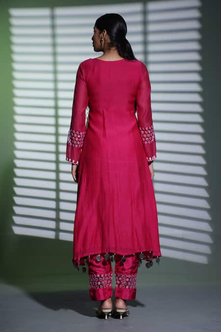 Shweta Dabas Embroidered Angarkha Kurta Pant Set 