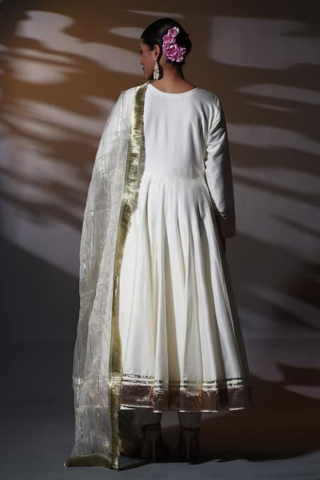 Shweta Dabas Gota Lace Embellished Anarkali Set 