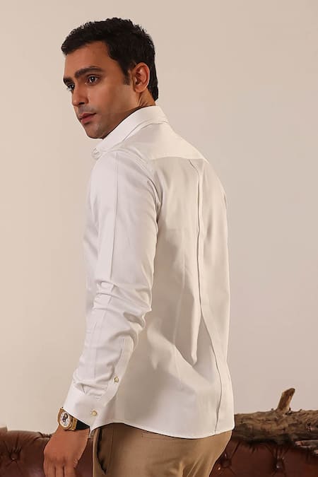 Abkasa Pintuck Panel Designer Shirt 