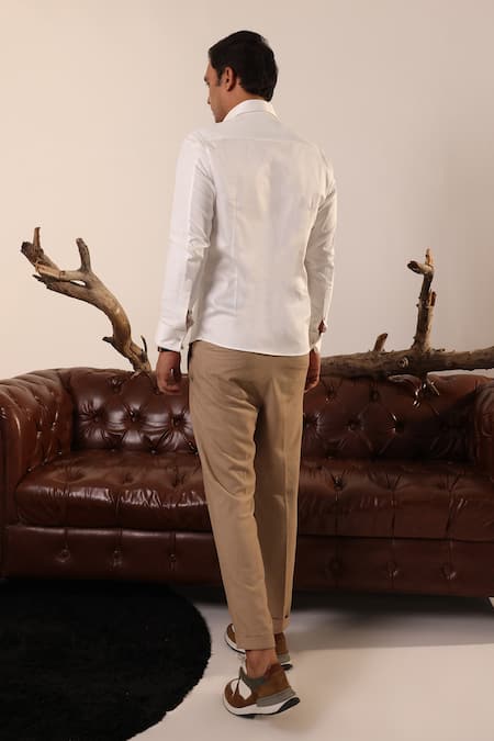 Abkasa Pintuck Detailed White Shirt 