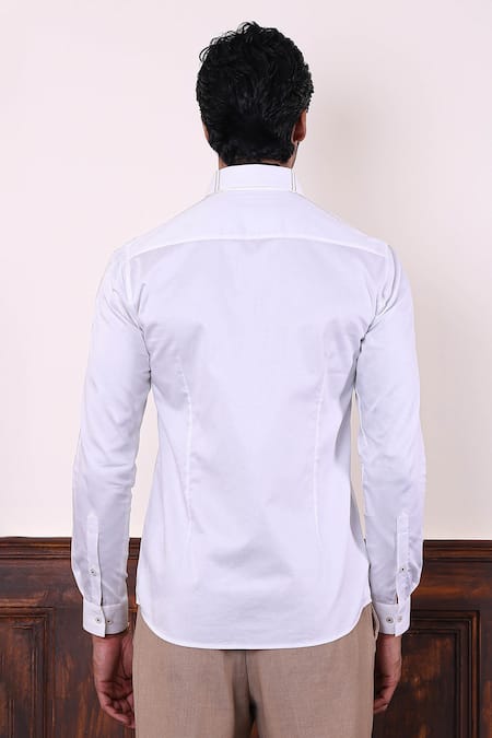 Abkasa Beetle Embroidered Cotton Satin Shirt 