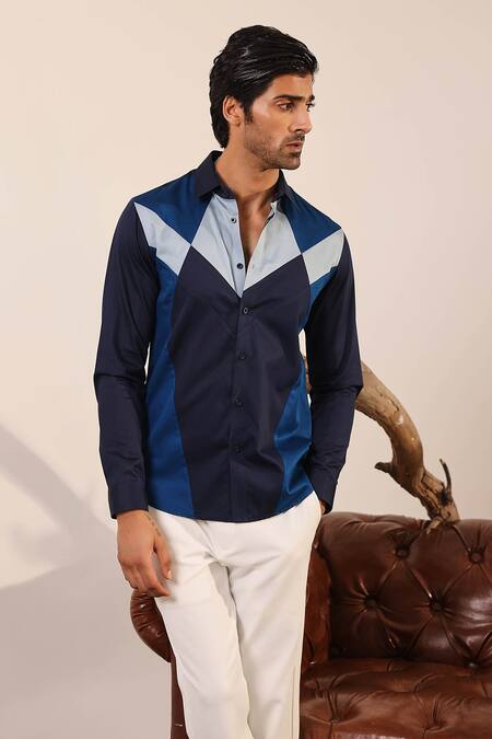 Buy_Abkasa_Multi Color Cotton Satin Block Full Sleeve Shirt _Online_at_Aza_Fashions