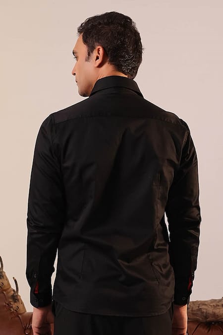 Abkasa Hand Embroidered Bird Motif Shirt 