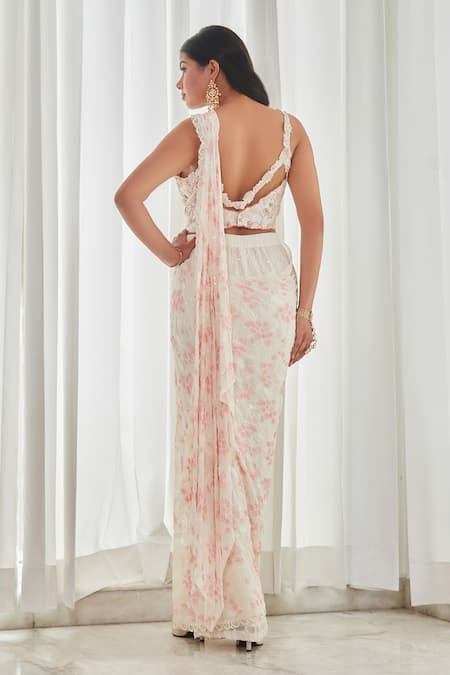 Saaj By Ankita Embroidered Pre-Draped Sharara Saree Set 