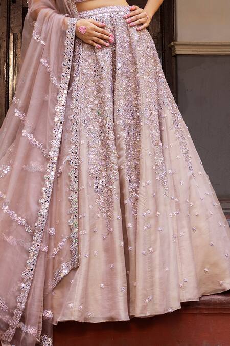 Buy Ruceru Purple Organza, Taffeta Beads, Mirrors, Sequins, Embroidery Cluster Lehenga Set Online at Aza Fashions Buy_Ruceru_Purple Organza, Taffeta Beads, Mirrors, Sequins, Embroidery Cluster Lehenga Set _Online_at_Aza_Fashions