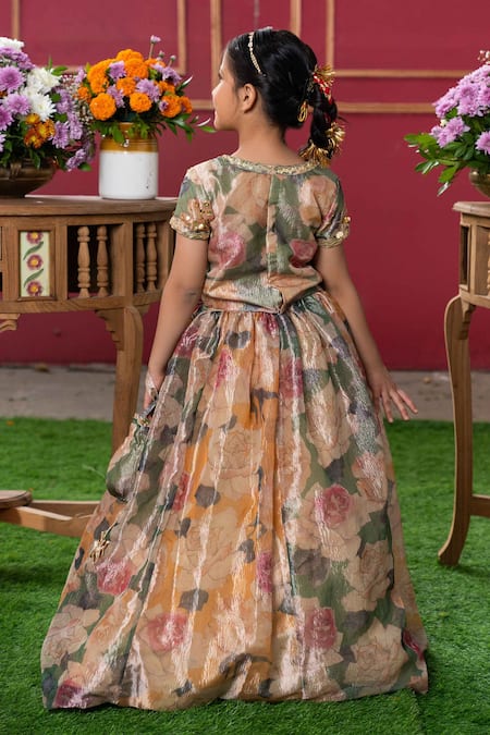 Kirti Agarwal - Pret N Couture Multicolor Floral Gradient Lehenga Set 