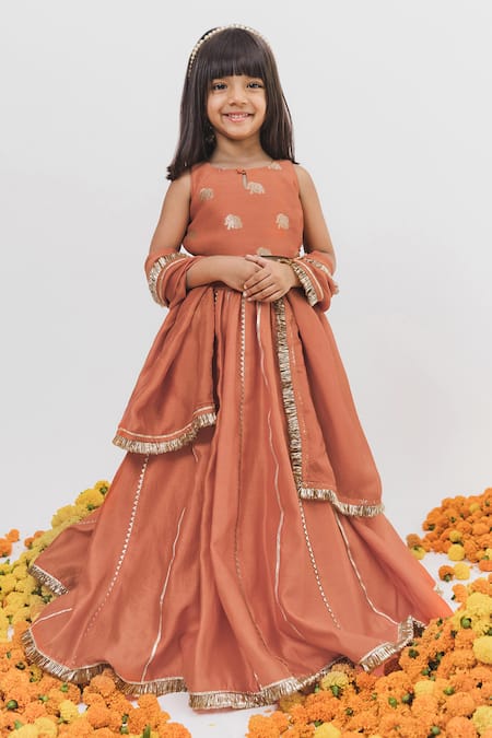 Chotibuti x AZA Gota Embellished Orange Lehenga Set 