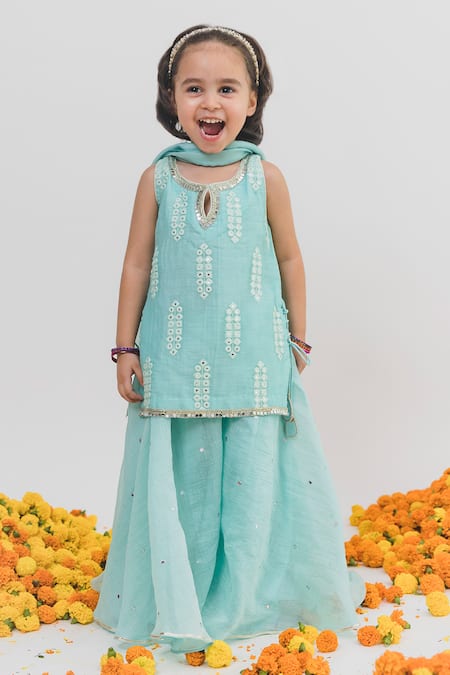 Chotibuti X AZA Mirror Embroidered Kurta Sharara Set 