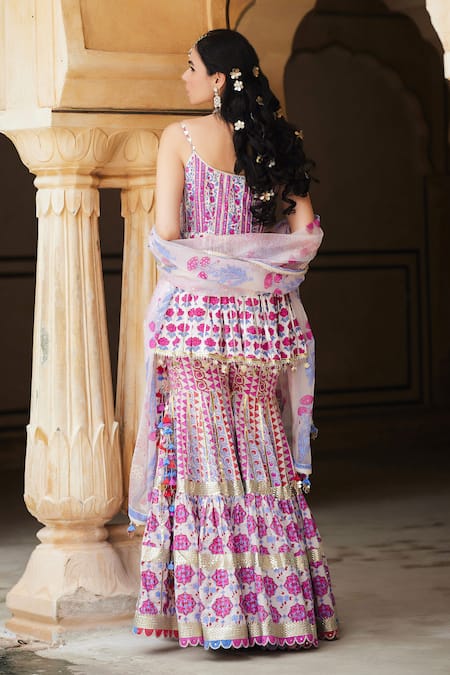 Maayera Jaipur Gulshan Print Peplum Kurta Set 