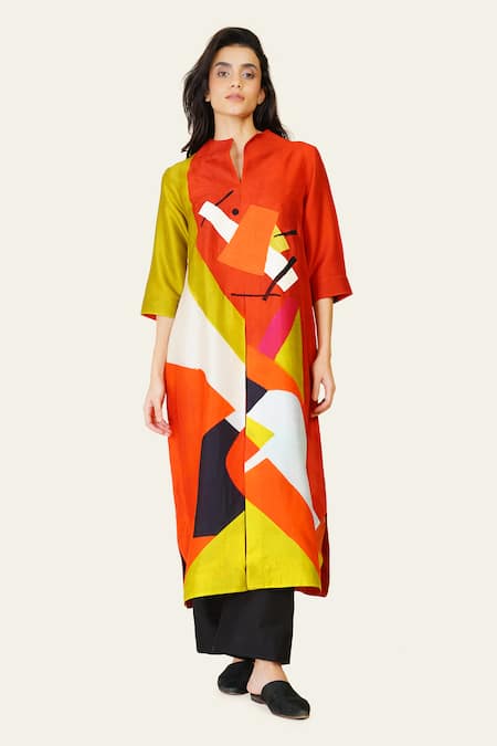 Taika by Poonam Bhagat Multicolor Abstract Print Tunic 