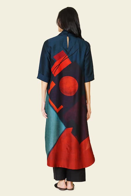 Taika By Poonam Bhagat Multicolor Artwork Print Tunic 