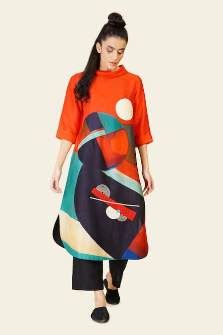 Taika by Poonam Bhagat Multicolor Geometric Print Tunic 