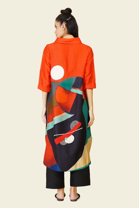 Taika By Poonam Bhagat Multicolor Geometric Print Tunic 