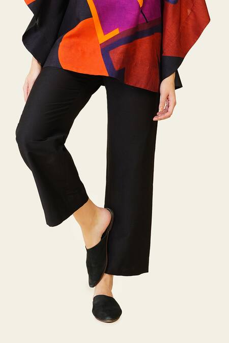 Taika By Poonam Bhagat Multi Color Silk Embroidery Cowl Neck Multicolor Geometric Shape Print Top Online at Aza Fashions Taika By Poonam Bhagat_Multi Color Silk Embroidery Cowl Neck Multicolor Geometric Shape Print Top _Online_at_Aza_Fashions