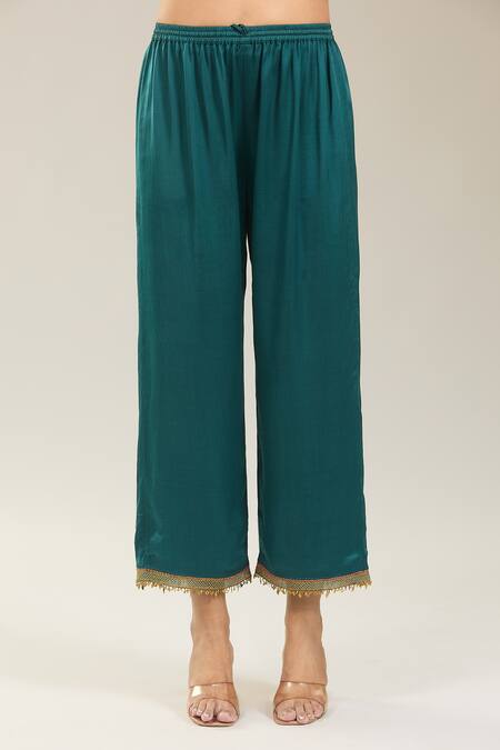 Shop Rajiramniq Green Chiffon Sequins, Beads, Tassels, Embroidery V-neck Kurta Pant Set Online at Aza Fashions Shop_Rajiramniq_Green Chiffon Sequins, Beads, Tassels, Embroidery V-neck Kurta Pant Set_Online_at_Aza_Fashions