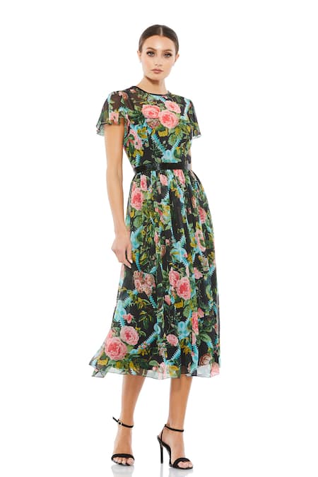 Mac Duggal Floral Print Dress 