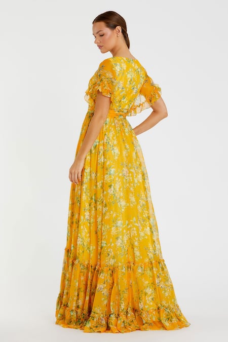 Mac Duggal Floral Printed Maxi Dress 