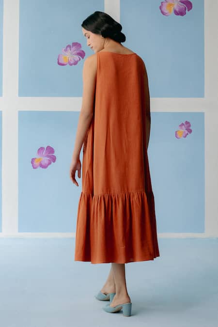 Uri By Mrunalini Rao Floral Lace Patchwork Midi Dress 