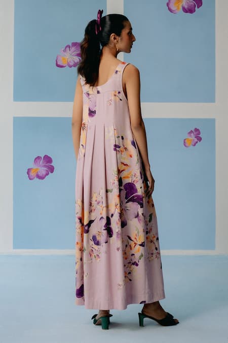Uri By Mrunalini Rao Botanical Print Maxi Dress 