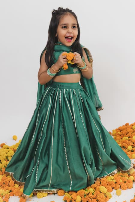 Chotibuti x AZA Gota Embellished Green Lehenga Set 