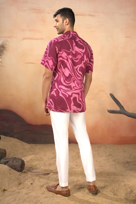 Hilo Design Desert Retreat Print Shirt & Pant Set 
