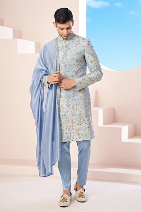 Hilo Design Luxavia Zardozi Embroidered Sherwani Set 