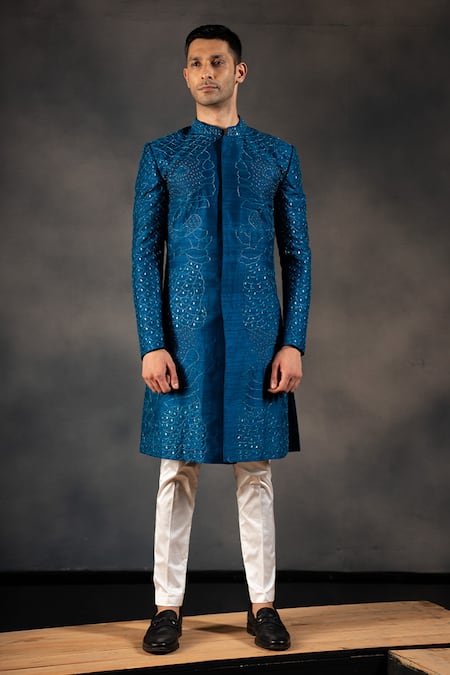 Hilo Design Starlit Embroidered Sherwani Set 