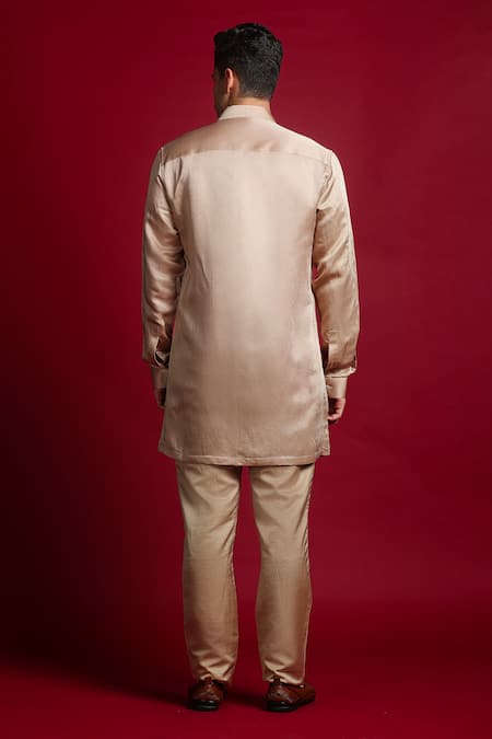 Shop Char Chaand Beige Linen, Satin Embroidery Kashmiri Aari Sherwani Set at Aza Fashions Shop_Char Chaand_Beige Linen, Satin Embroidery Kashmiri Aari Sherwani Set _at_Aza_Fashions