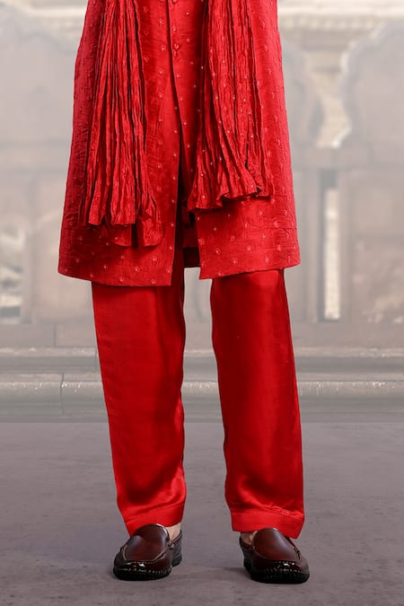 Shop Char Chaand Red Cotton, Georgette, Satin Sequins, Embroidery Bloom Kurta Set Online at Aza Fashions Shop_Char Chaand_Red Cotton, Georgette, Satin Sequins, Embroidery Bloom Kurta Set _Online_at_Aza_Fashions