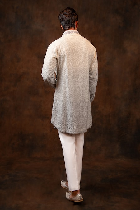 Char Chaand Ombre Chikankari Mirror Embroidered Kurta 