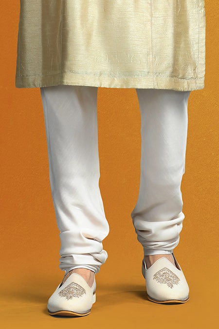 Buy_Char Chaand_Beige Linen, Satin Embroidery, Sequins, Zari Floral Sherwani Set _Online_at_Aza_Fashions