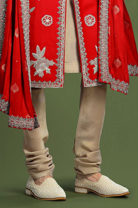 Shop Char Chaand Beige Linen, Satin Embroidery, Sequins, Zari Floral Zardozi Sherwani Set Online at Aza Fashions Shop_Char Chaand_Beige Linen, Satin Embroidery, Sequins, Zari Floral Zardozi Sherwani Set _Online_at_Aza_Fashions